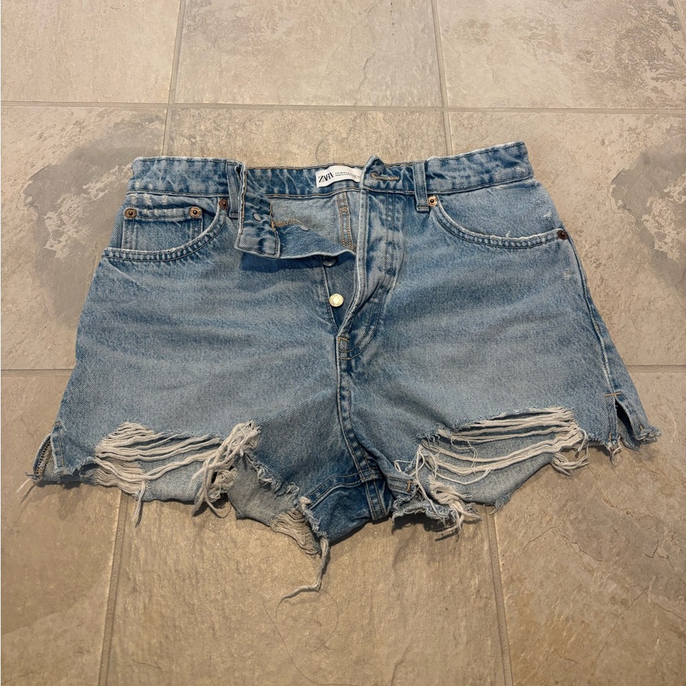Distressed Denim Shorts